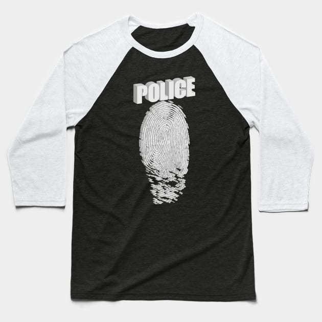 Police Fingerprint Baseball T-Shirt by bluerockproducts